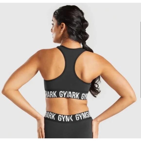 Gymshark Flex Sports Bra Black Light Support Seamless Workout Activewear S - Picture 2 of 4